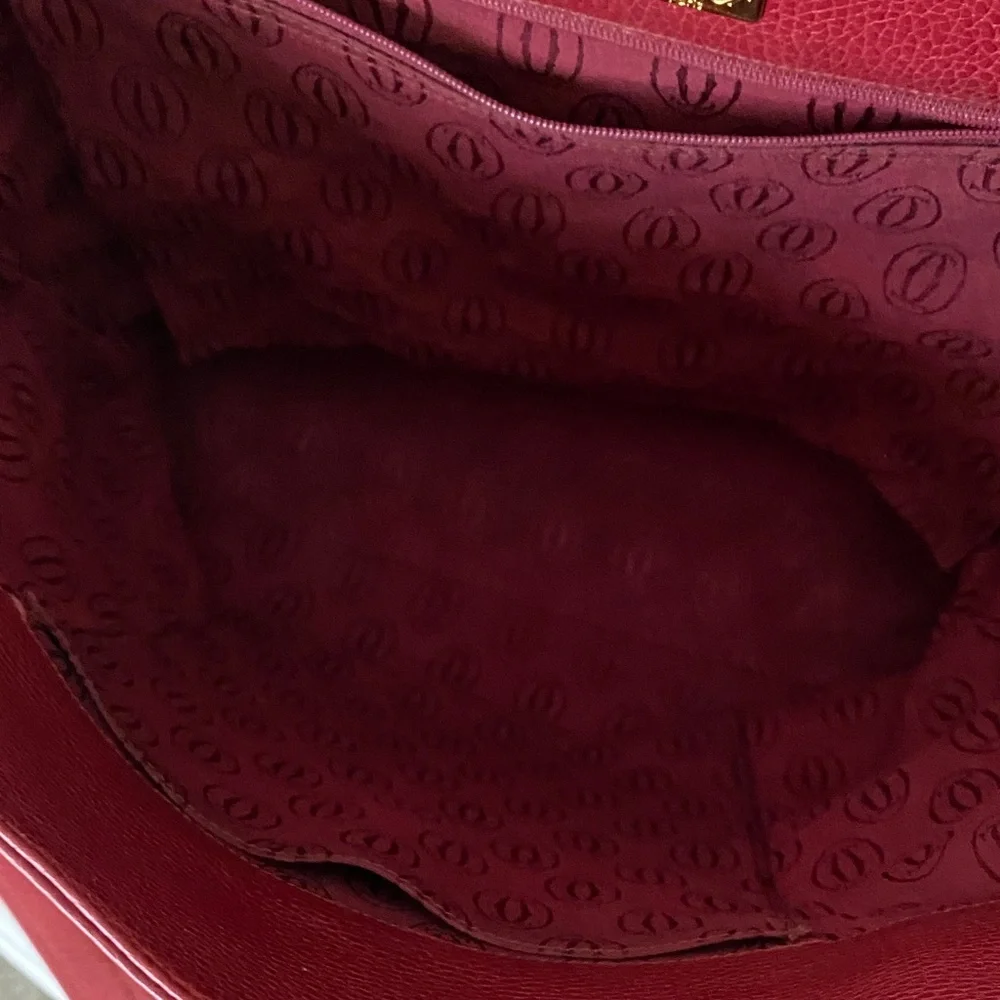 Cartier Burgundy Red Leather Tote - Authentic Vintage Luxury - Picture 15 of 16